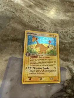 Pokemon TCG Ampharos EX Unseen Forces Holo Card 1/115 2005 DMG - Image 1