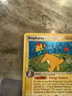 Pokemon TCG Ampharos EX Unseen Forces Holo Card 1/115 2005 DMG - Image 2