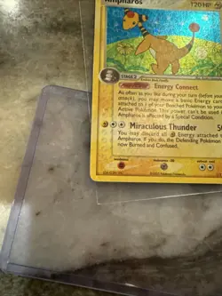 Pokemon TCG Ampharos EX Unseen Forces Holo Card 1/115 2005 DMG - Image 5