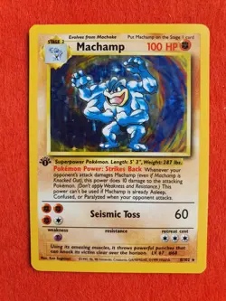 Machamp 8/102 Pokemon TCG Base Set 1st Edition (1999) HOLO Rare NM - Image 1