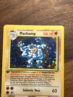 Pokemon TCG Machamp Base Set 8/102 1st Edition Holo Rare Vintage 1999 Played - Image 3
