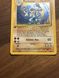Pokemon TCG Machamp Base Set 8/102 1st Edition Holo Rare Vintage 1999 Played - Image 4