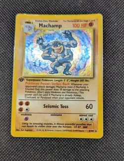 Pokemon TCG Machamp Base Set 8/102 Holo 1st Edition Holo Rare - Image 1