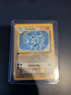 Pokemon TCG Machamp Holo Rare Card Base Set 8/102 1st Edition - Image 1