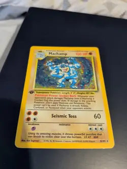 Pokemon TCG Machamp Holo Rare Card Base Set 8/102 1st Edition - Image 2