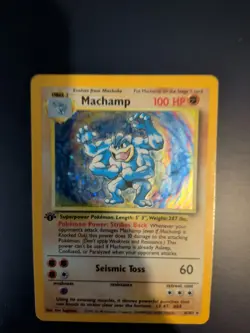 Pokemon TCG Machamp Holo Rare Card Base Set 8/102 1st Edition - Image 3