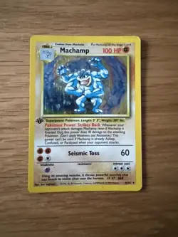 Pokemon TCG Machamp Holo 1st Edition Base Set 8/102 Holo Rare (MP) - Image 1