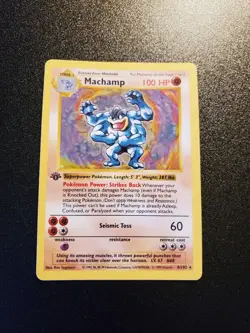 Pokemon TCG Machamp Base Set 8/102 Holo 1st Edition Shadowless Holo Rare - Image 3