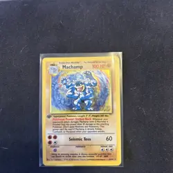 Pokemon TCG Machamp 8/102 Base Set Holo Rare 1st Edition WOTC Vintage - Image 1