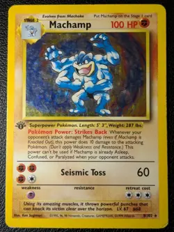 Pokemon TCG | Machamp Holo | Base Set 1st Edition 8/102 | Rare | MP/HP 1999 - Image 1