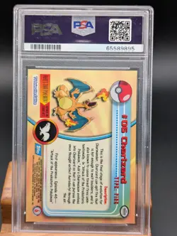 1999 Pokemon Topps T.V. Charizard Rainbow Foil #6 PSA Mint 9 - Image 2