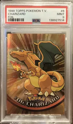 1999 Topps Pokemon T.V. Charizard Foil #6 Psa 9 - Image 1