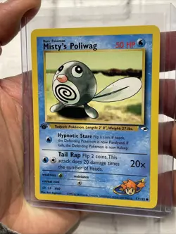 Misty's Poliwag 87/132 1st Edition Gym Heroes Common 2000 Pokemon TCG WOTC NM/MT - Image 2