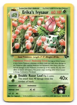 Erika's Ivysaur LP 41/132 Unlimited Gym Challenge Pokemon Uncommon - Image 1