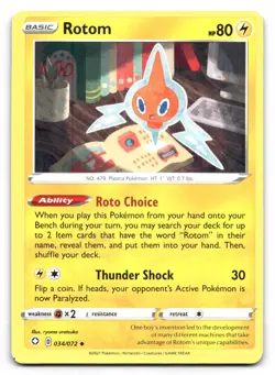 Rotom NM Miscut Locating Mark 034/072 Shining Fates Pokemon TCG Regular - Image 1