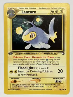 Lanturn NM 1st Edition Neo Genesis 38/111 Pokemon TCG Regular - Image 1