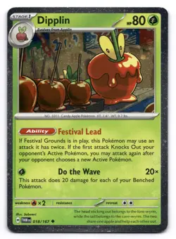 Dipplin NM Cosmo Holo Twilight Masquerade 018/167 Pokemon TCG Holo - Image 1