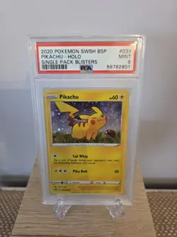 Pokemon - Pikachu - Holo - SWSH - 2020 - Black Star Promo PSA 9 - *SWIRL* 🌀👀✨ - Image 3