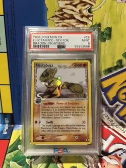 2006 POKEMON EX DRAGON FRONTIERS #29 ELECTABUZZ-REVERSE FOIL PSA 9 STAMP - Image 1
