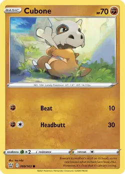 POKEMON NON HOLO - SWSH BATTLE STYLES - CUBONE 069/163 - Image 1