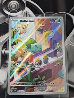 Pokemon Stellar Crown Bulbasaur 143/142 Illustration Rare IR NM Near Mint S2 - Image 1
