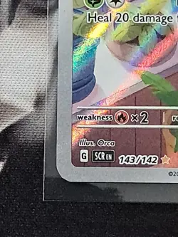 Pokemon Stellar Crown Bulbasaur 143/142 Illustration Rare IR NM Near Mint S2 - Image 3