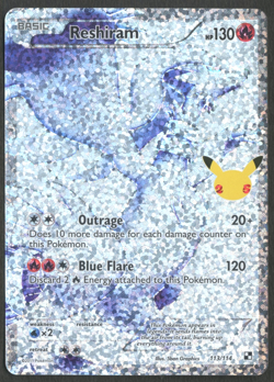 Pokemon TCG: Reshiram 113/114 Celebrations Classic Collection Full Art - Image 1