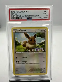 PSA 9 MINT Eevee 63/98 Build A Bear Exclusive Stamped Promo Pokemon TCG 2015 - Image 1