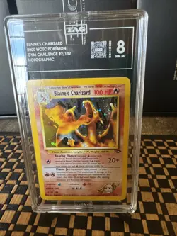 Blaine’s Charizard 2/132 Holo Rare TAG 8 NM-MT 2000 Pokemon Gym Challenge - Image 1