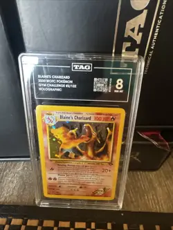 Blaine’s Charizard 2/132 Holo Rare TAG 8 NM-MT 2000 Pokemon Gym Challenge - Image 3