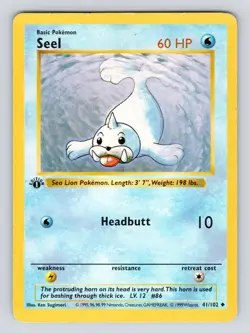 MP* Pokemon TCG Seel Base Set 1st Edition 41/102 - Image 1