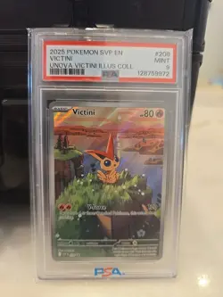 2025 Pokemon SVP En Victini Unova Illus Collection #208 PSA 9 Mint - Image 1