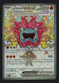 Hearthflame Mask Ogerpon ex 192/167 Twilight Masquerade Ultra Rare Pokemon TCG - Image 1