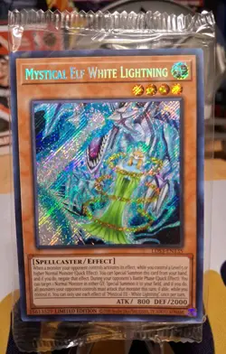 Yugioh Mystical Elf White Lightning LDS3-EN135 Secret Rare Limited SEALED - Image 1