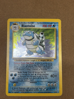 Pokemon TCG Blastoise Base Set 2/102 Holo Unlimited Holo Rare Card LP Vintage - Image 1