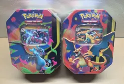 Pokemon TCG MEGA CHARIZARD EX TIN PAIR CHARIZARD X & Y BRAND NEW AND SEALED 2026 - Image 1