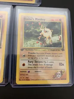 Blaine's Mankey 63/132 1st Edition NM Gym Challenge Non-Holo Pokemon Card - Image 4