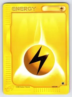 Lightning Energy 163/165 2002 Expedition Pokemon Card TCG WOTC Vintage - Nm/Vlp - Image 1