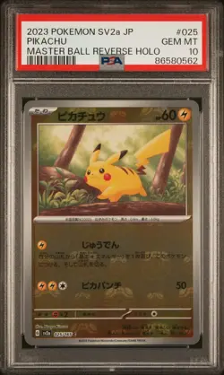 PSA 10 Pikachu Master Ball 151 Reverse Holo 025 SV2A Japanese Pokemon 2023 Card - Image 1
