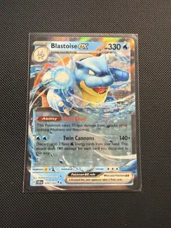 Pokemon Blastoise ex 030/142 SV07 Stellar Crown Holo Double Rare 330 HP Full Art - Image 1