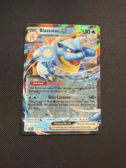 Pokemon Blastoise ex 030/142 SV07 Stellar Crown Holo Double Rare 330 HP Full Art - Image 2