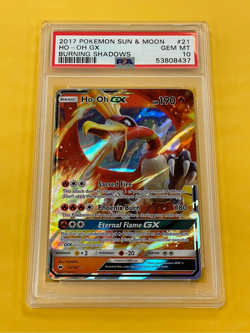 2017 Pokemon Sun Moon Burning Shadows Ho-Oh GX Full Art #21/147 PSA 10 - Image 1