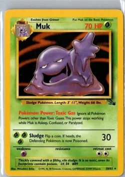 Muk 28/62 – Fossil – Non Holo Rare- Pokemon TCG Vintage WOTC - Image 1