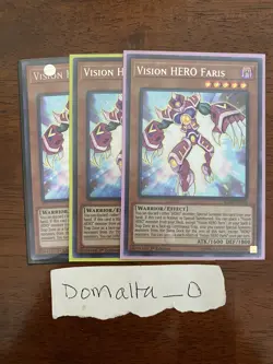 3x Yugioh Vision HERO Faris BLHR-EN010 Secret Rare 1st Edition NM/VLP Playset - Image 1