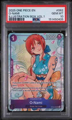 Namco O-Nami Illustration Box Vol.1 OP05-062 One Piece CCG Foil PSA 10 - Image 1