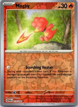 Magby 019/182 Reverse Holo Paradox Rift PAR NM Pokemon TCG Card - Image 1