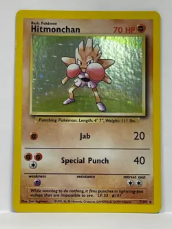 Hitmonchan - 7/102 - Pokemon Base Set Unlimited Holo Rare Card WOTC NM - Image 1