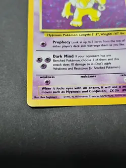 Pokemon TCG Hypno Holo Rare 8/62 Fossil 1999 WOTC Unlimited Card Unplayed - Image 2