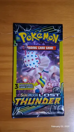 Pokemon TCG Sun & Moon-Lost Thunder 3 Card Pack Factory Sealed - Image 1