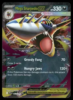 Pokemon Cards Mega Sharpedo ex 061/094 Phantasmal Flames Double Rare NM *1 - Image 1